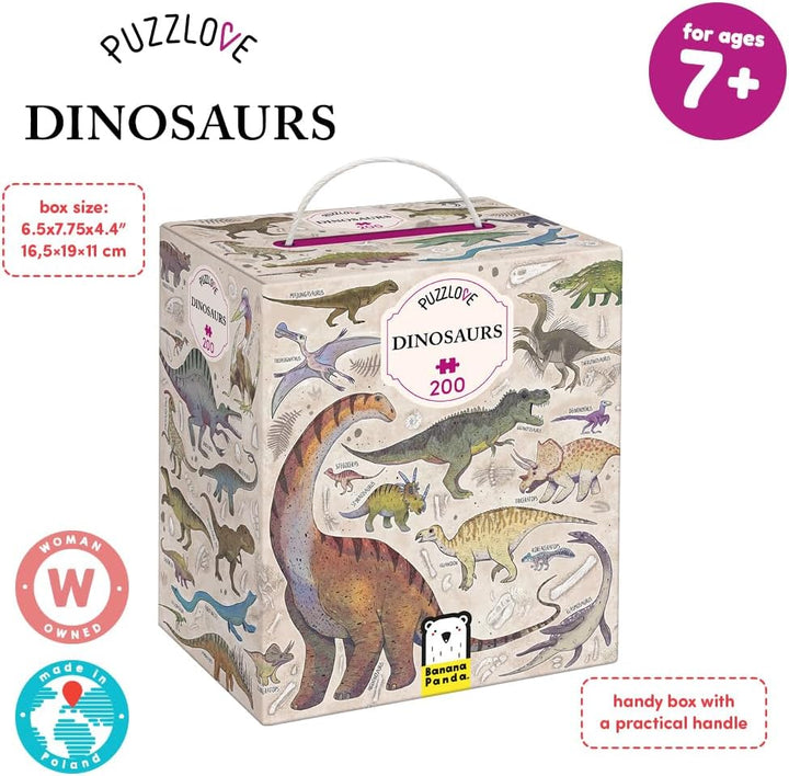 Puzzlove Dinosaurs 200 Teile Lernpuzzle für Kinder 7+, Bodenpuzzle Dinosaurier Dinosaurier (200 Stüc
