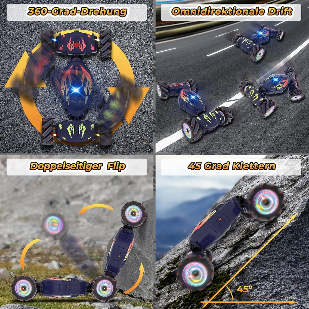 Pristar Ferngesteuertes Auto ab 6 7 8 9 10 Jahre 1:14 Stunt Auto Drift 4WD 2,4 GHz 360 Drehung Ferng