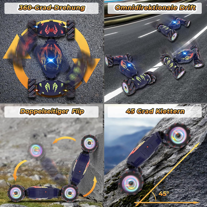 Pristar Ferngesteuertes Auto ab 6 7 8 9 10 Jahre 1:14 Stunt Auto Drift 4WD 2,4 GHz 360 Drehung Ferng