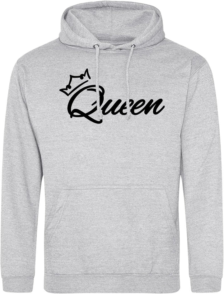 Huuraa Unisex Hoodie Queen Krone Geschenk Grösse S-3XL Vegan Queen Geschenkidee S Heather Grey, S He