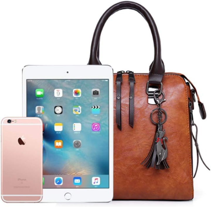 Segater® Damen Mode-Handtasche+Schultertaschen+ Geldbörse+Kartengeldbeutel Frau PU Leder Umhängetasc