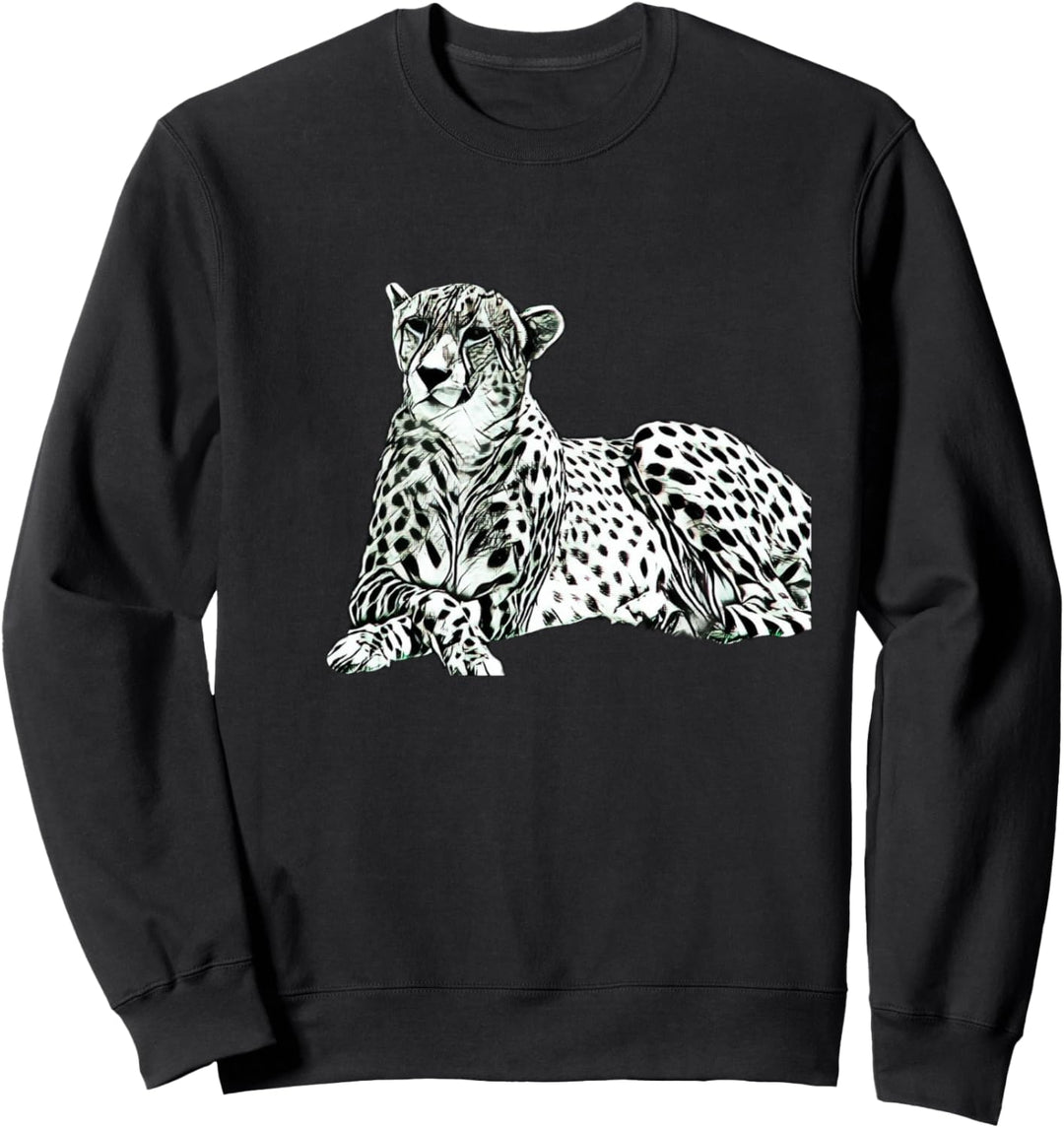 Gepard Motiv Raubkatzen Afrika Katzen buntes Geparden Sweatshirt