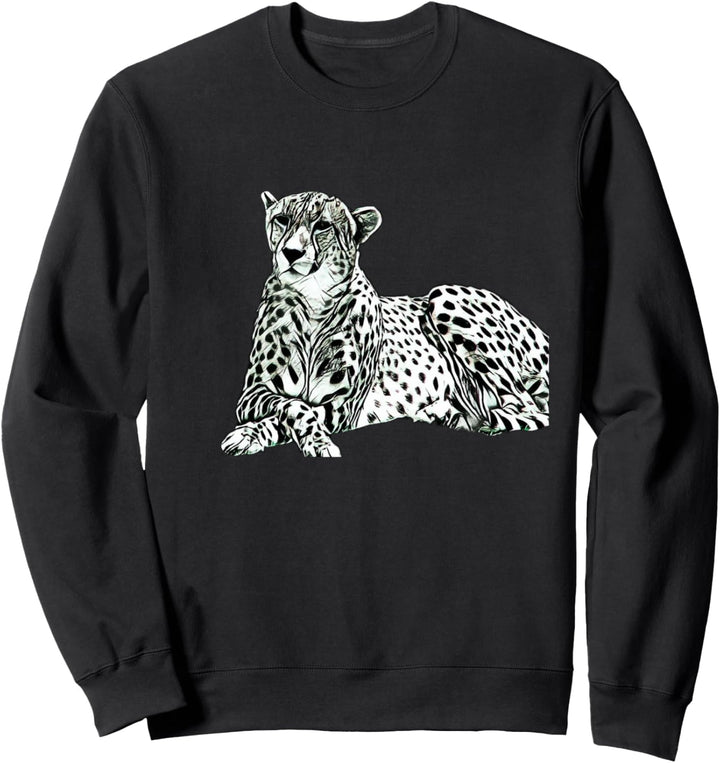 Gepard Motiv Raubkatzen Afrika Katzen buntes Geparden Sweatshirt