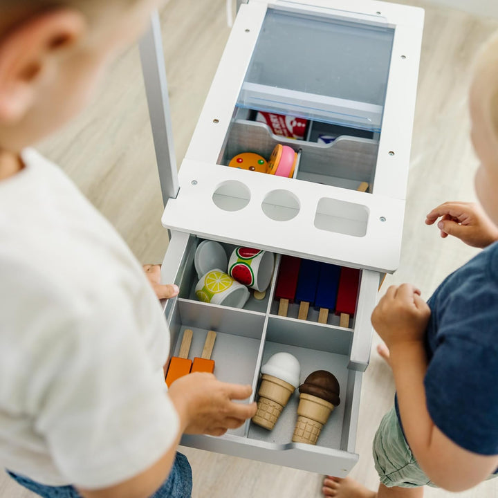 Melissa & Doug Essenswagen für Snacks und Süssigkeiten | Fantasiespielzeug | grosses Spielset | 3+ |