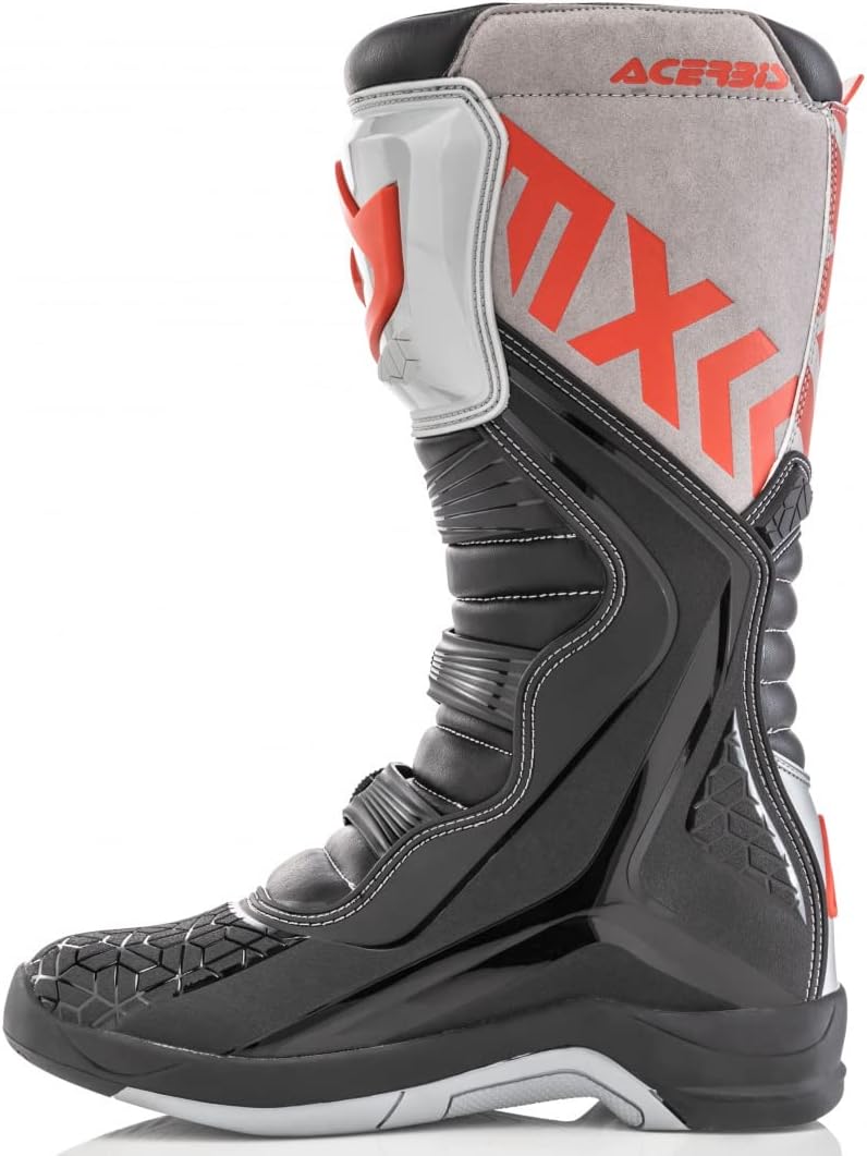Acerbis Mens Stivale X-Team Blu/Bianco T.46 Motorcycle Boot 43 EU Schwarz Grau, 43 EU Schwarz Grau