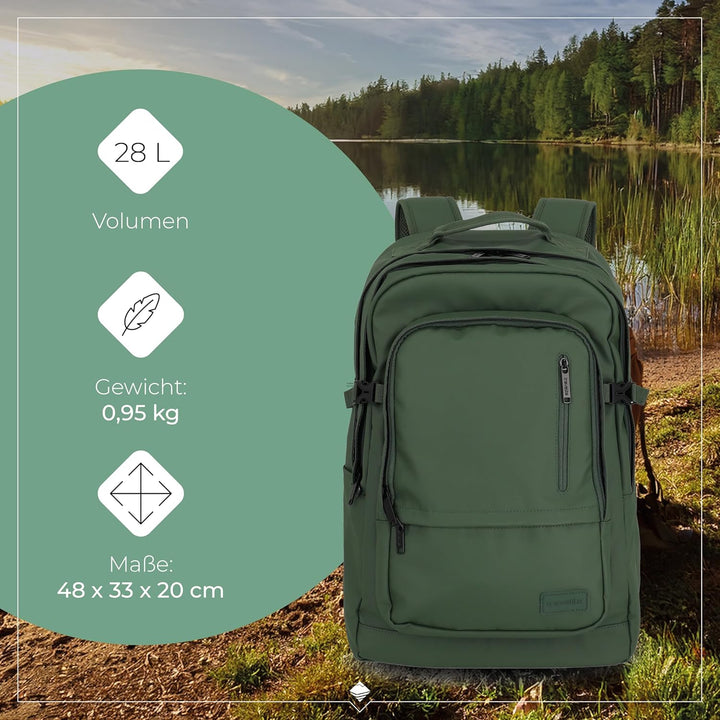 Travelite Rucksack aus wasserabweisendem Material, gepolstertes Laptop Fach 15,6 Zoll, BASICS Tagesr