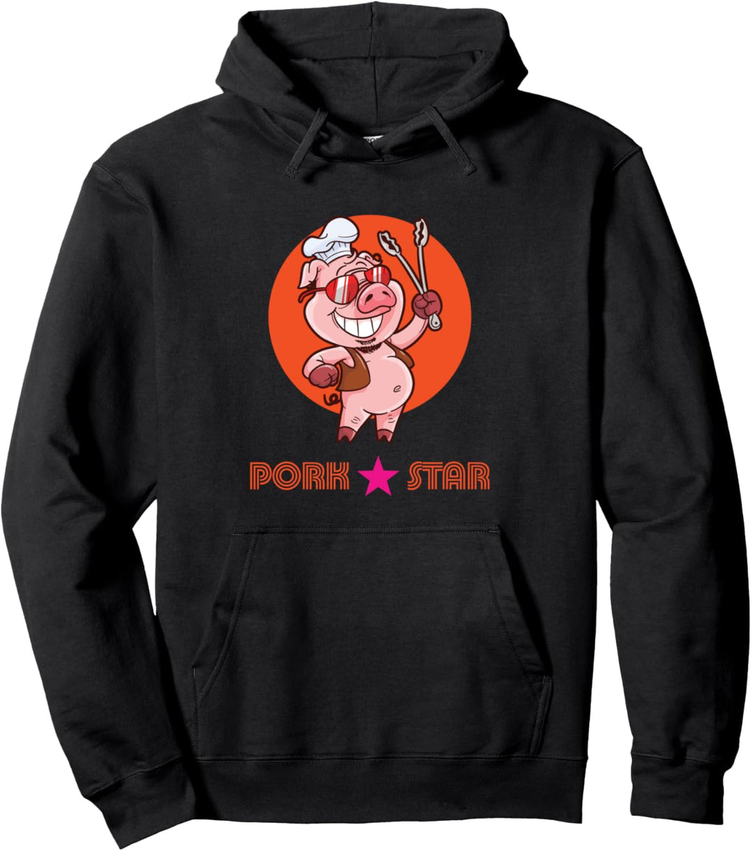 Funny BBQ Barbecue Grilling Ribs Summer Time Pork Star Pullover Hoodie