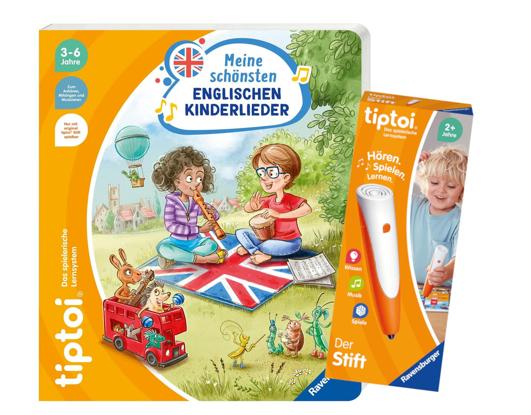 Ravensburger tiptoi® Set: Meine schönsten englischen Kinderlieder, Liederbuch + tiptoi Stift