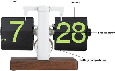 ciciglow Digitale Klappuhr, 12 Stunden, Einseitige Digitale Klappuhr, Automatische Retro-mechanische