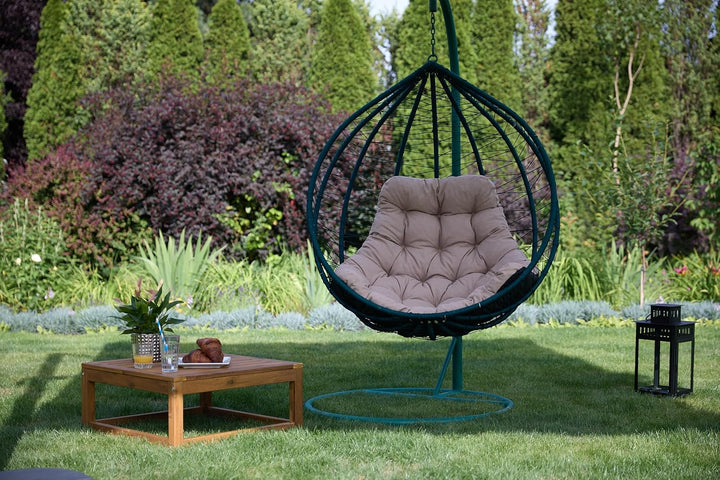 Hängesessel Kissen, Polster, Auflage für Polyrattan & Rattan Hängeschaukel, Sitzauflage für Hängekor