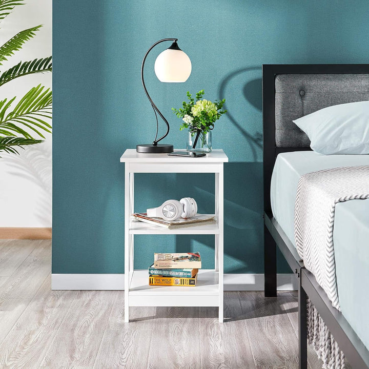 Yaheetech Beistelltisch 3 Ebenen, Nachttisch, Nachtschrank, Sofatisch Couchtisch für Schlafzimmer, W