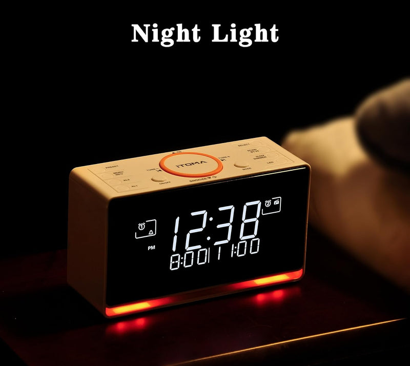 iTOMA DAB Radiowecker (DAB, UKW, Uhrenradio, Wecker mit Zwei einstellbaren Weckzeiten, Snooze-Funkti