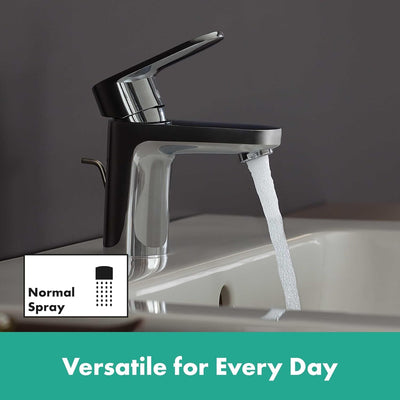 hansgrohe Waschtischarmatur Vernis Blend, Wasserhahn Bad mit Auslauf Höhe 70 mm, mit Zugstange, Bada