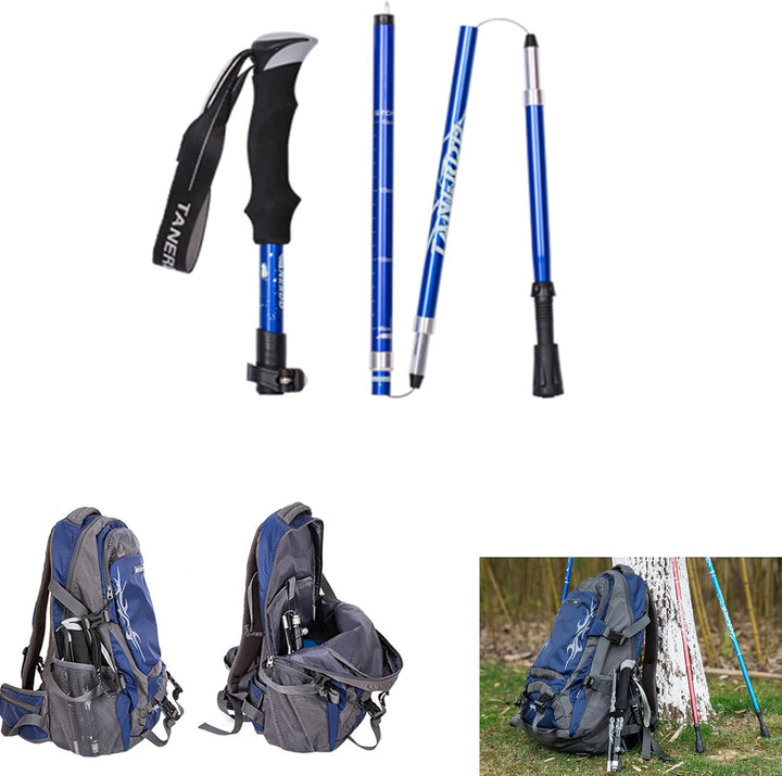 ThreeH 2 Pack Trekkingstöcke Zusammenklappbare Wanderstöcke Leichte Faltbare verstellbare Wanderstöc