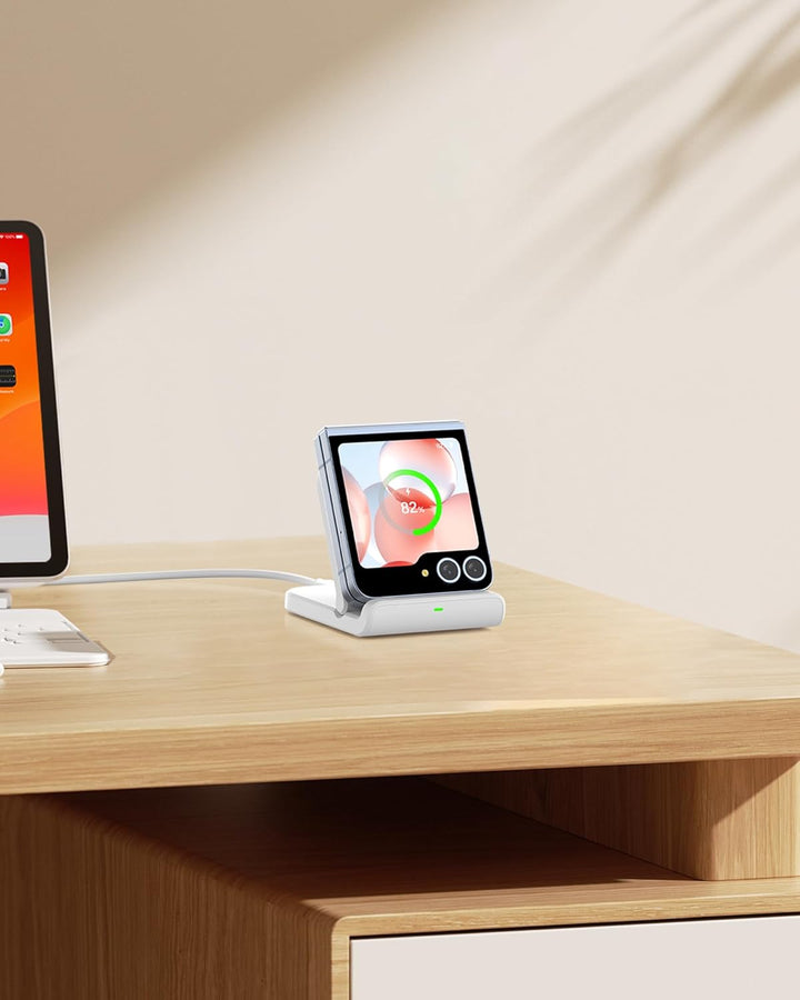 SwanScout Faltbare Induktive Ladestation für Samsung Galaxy Z Flip 7/7 FE 6/5/4/3 & Moto Razr 60/50/