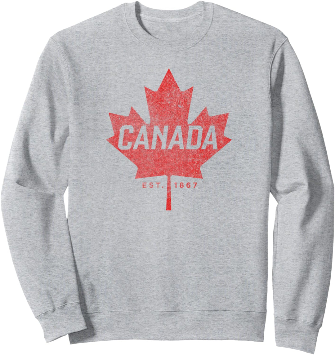 Canada Est. 1867 Vintage Faded Canada Maple Leaf Sweatshirt