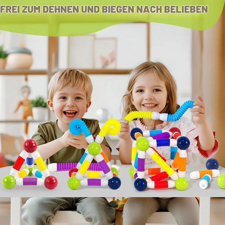 Magnetische Bausteine Einziehbarer 100 Stück Magnetbausteine Kinder, 3D Kreative Montessori Magnet B