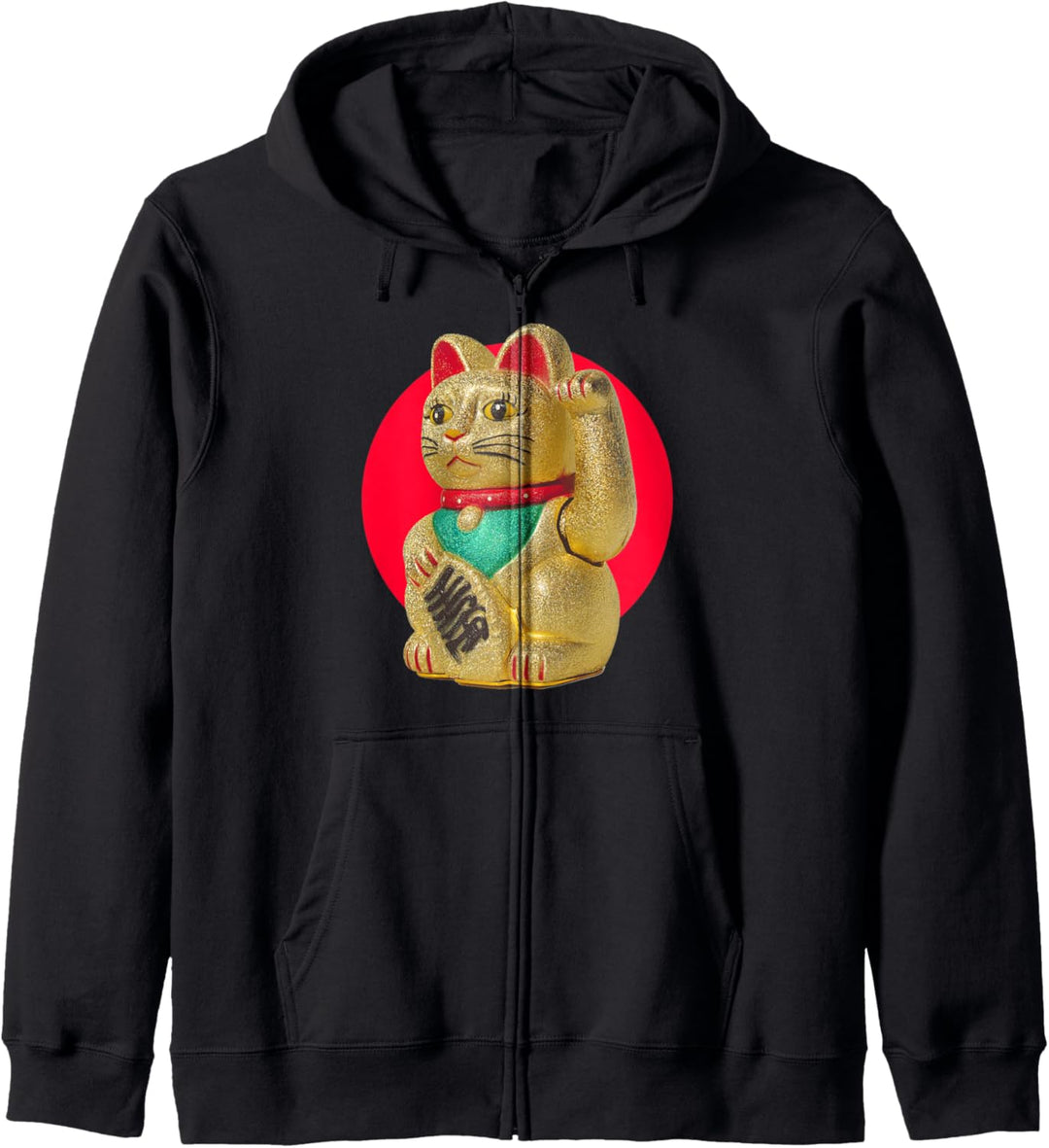 Winkekatze Lucky cat Maneki Neko Katze Glücks Katzen Kapuzenjacke