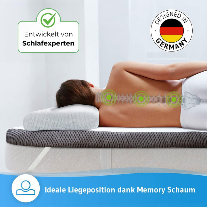 Topper 90x200cm EcoON, Testsieger 2022, Ergonomische Memory Schaum Auflage, Atmungsaktiv & Feuchtigk