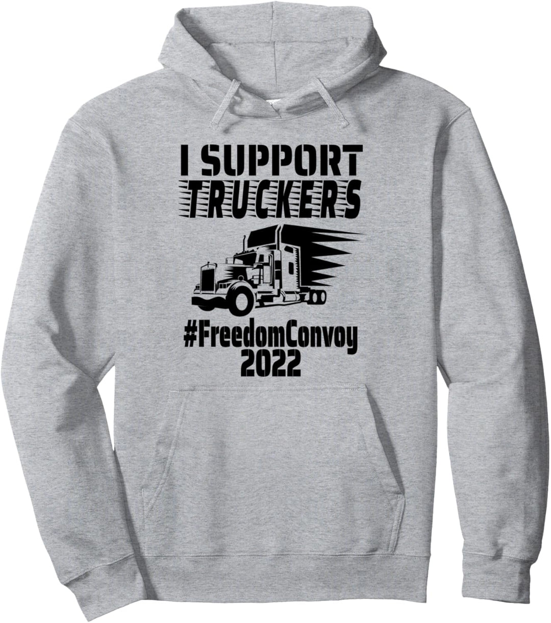 Amerikanische USA Kanada Freedom Convoy 2022 Ich unterstütze Trucker Pullover Hoodie