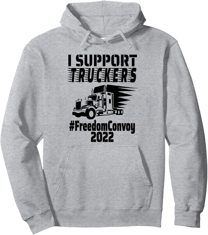 Amerikanische USA Kanada Freedom Convoy 2022 Ich unterstütze Trucker Pullover Hoodie
