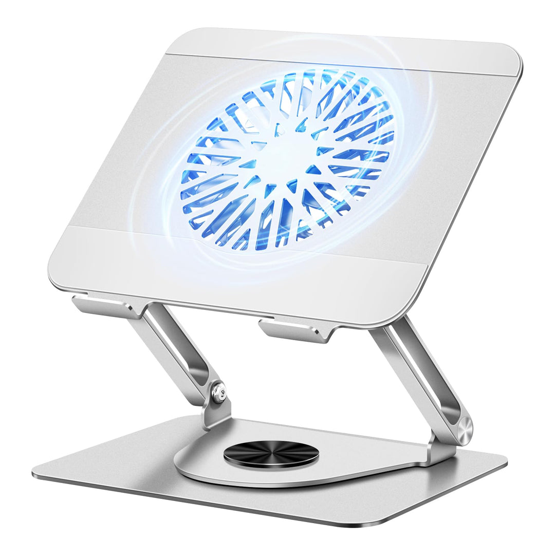 ICARE Laptop Ständer mit Magnetischem Laptop Kühler, 360° Schwenkbar, 10KG Tragkraft und 18dB Leise,