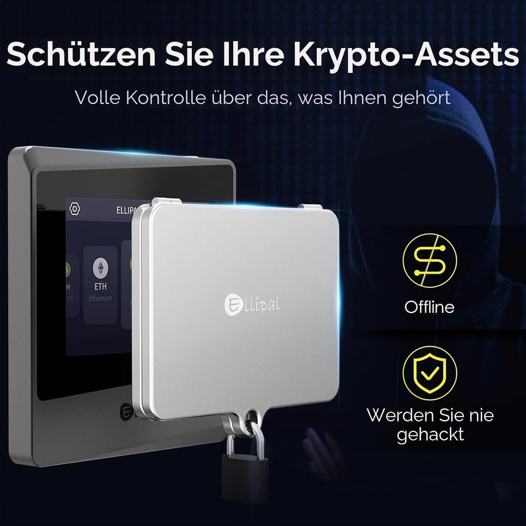 ELLIPAL Krypto-Seed-Phrase-Aufbewahrung, 316 Edelstahl Mit Schloss, 24 Wörter Backup, Kompatibel Mit