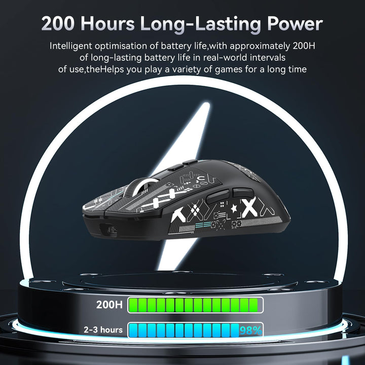 ATTACK SHARK X6 49g SUPERLIGHT Maus mit magnetischer Ladestation, PixArt PAW3395 Gaming-Sensor, BT/2