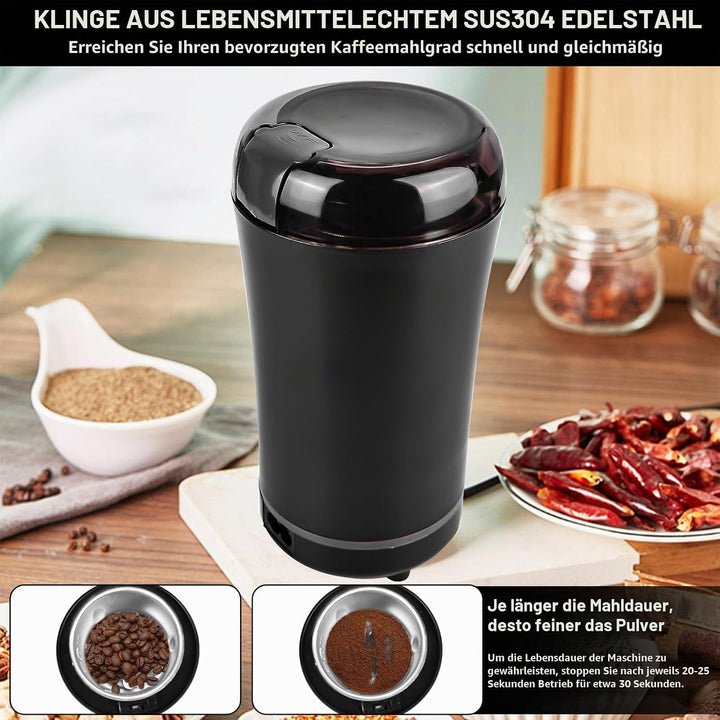 Kaffeemühle Elektrisch: Gewürzmühle Mahlwerk, Elektrisch Gewürzmühle mit Reinigungsbürste und Schlag