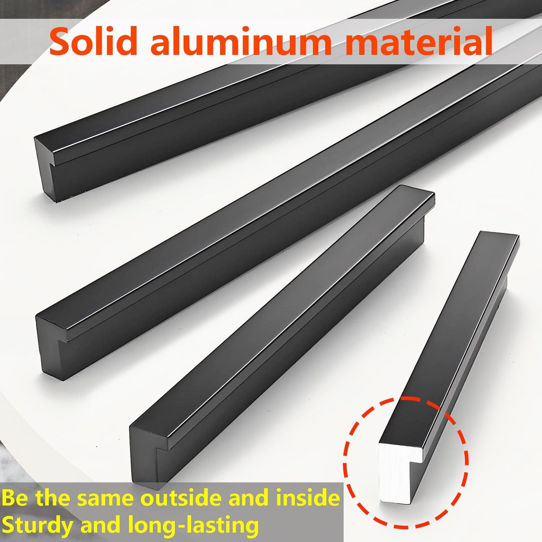 Qrity 20x Schwarz Lochabstand 160mm Türgriffe Küche Stangengriff Schrankgriffe Schubladengriffe Küch