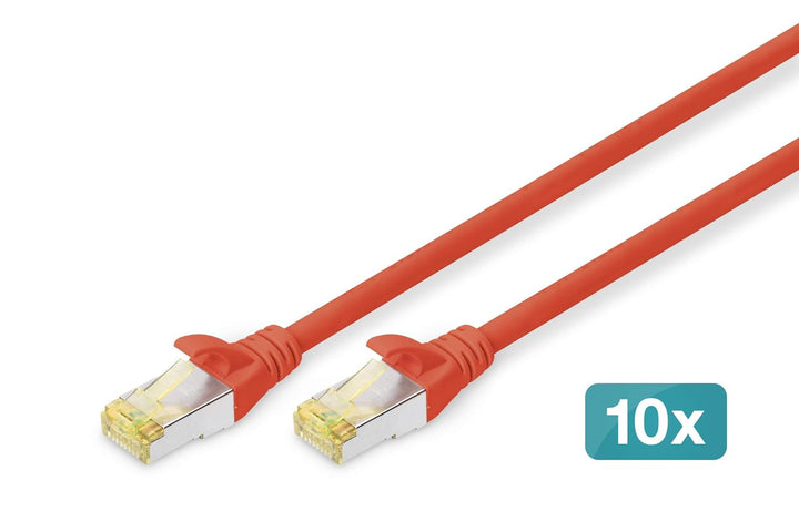 DIGITUS LAN Kabel Cat 6A - 3m - 10 Stück - RJ45 Netzwerkkabel - S/FTP Geschirmt - Kompatibel zu Cat-