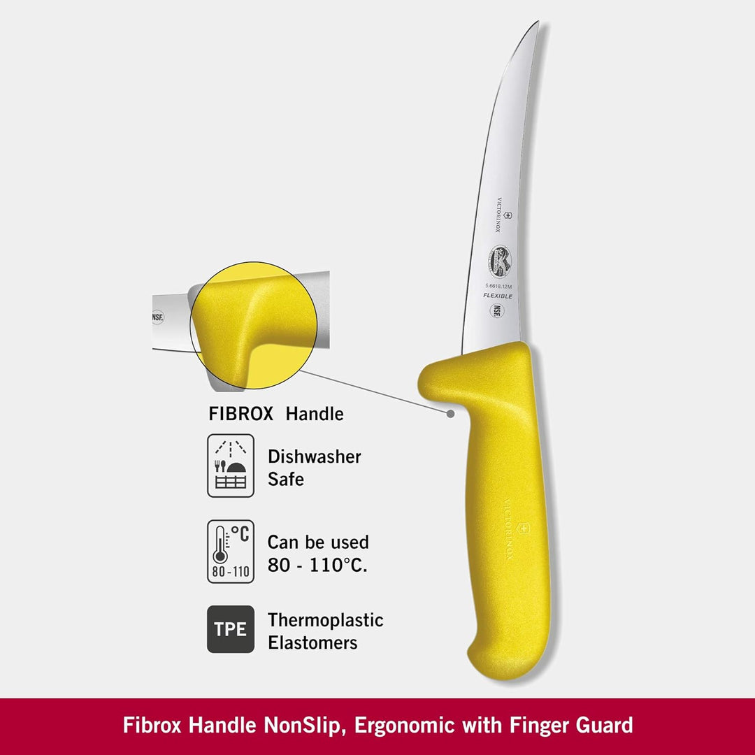 Victorinox Fibrox Kochmesser, Ausbeinmesser, Extra Scharfe Klinge, Rostfreier Stahl, Spülmaschinenge