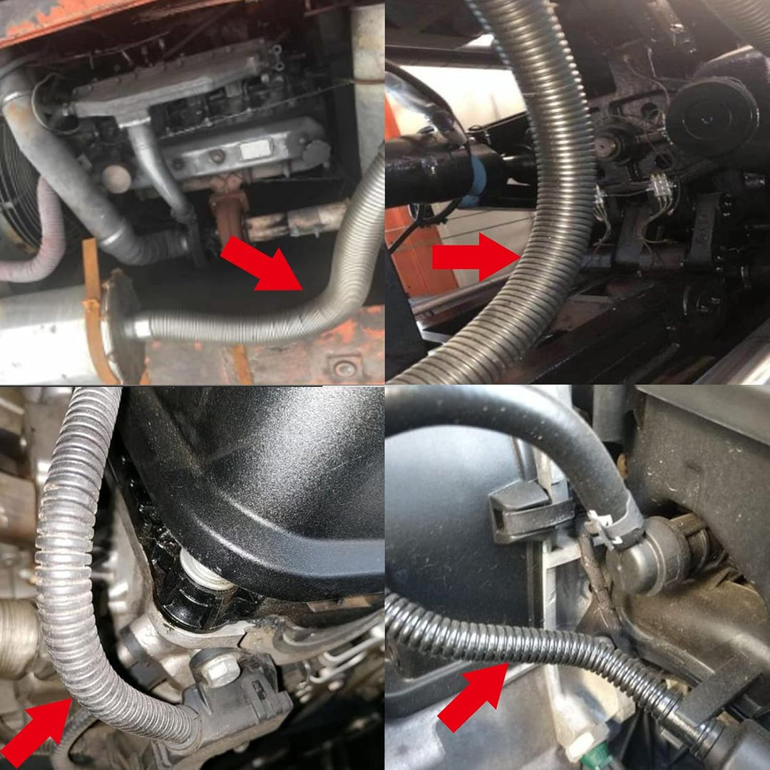 Abgasschlauch für Stromerzeuger, 300CM Auto Edelstahl Abgasrohr, mit Zwei Edelstahlklammern für Dies