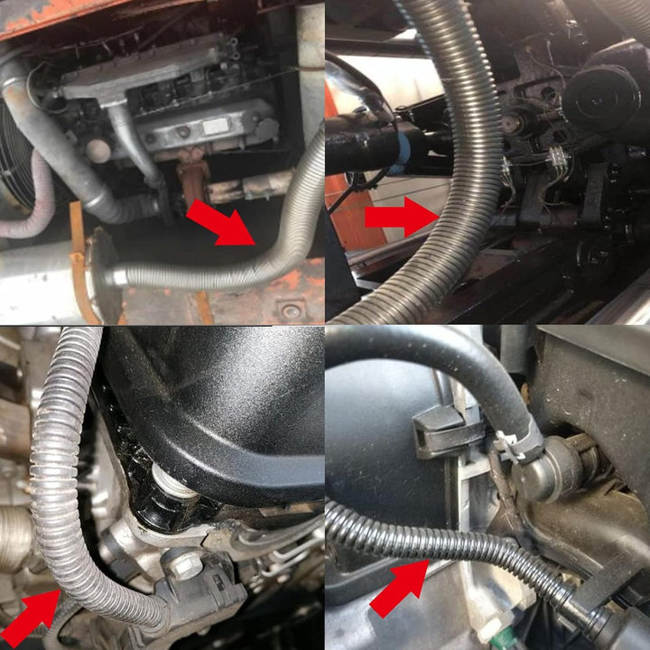 Abgasschlauch für Stromerzeuger, 300CM Auto Edelstahl Abgasrohr, mit Zwei Edelstahlklammern für Dies