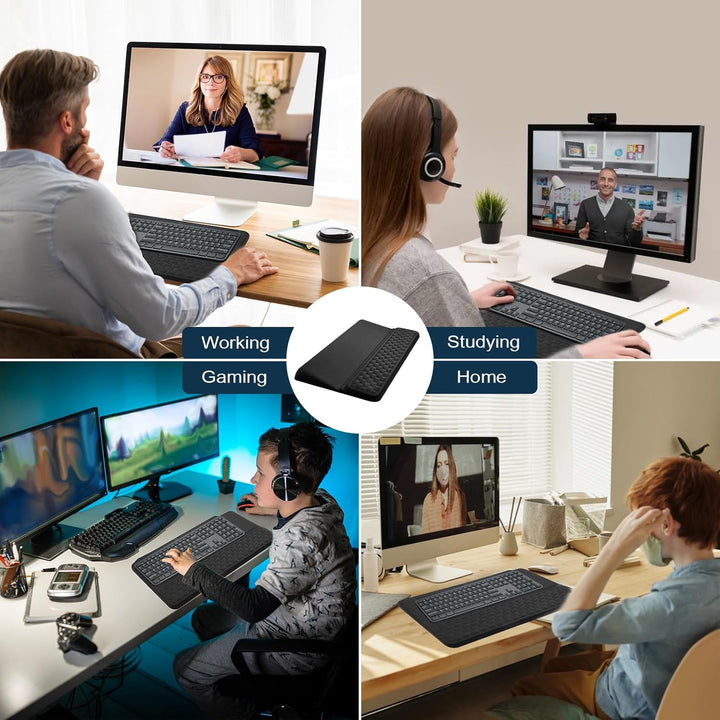 2-in-1 Ergonomische Tastatur Handauflage, Handballenauflage Tastatur mit Weichem Memory-Schaum, Ruts