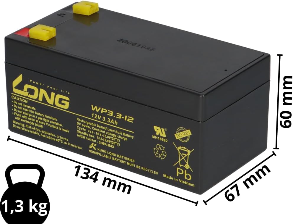 Blei AGM Akku Batterie 12V 3,3Ah VDs für APC Back-UPS ES BE325-GR RBC47 RBC 47