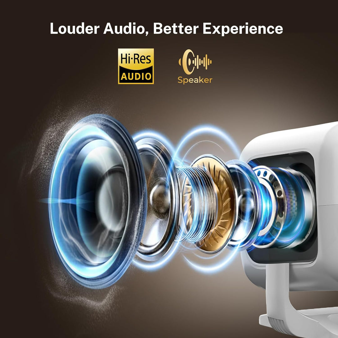 Smart Beamer Integrierte Apps Native 1080P 4K kompatibel 12000 Lumens, Autofokus Keystone Mini Proje