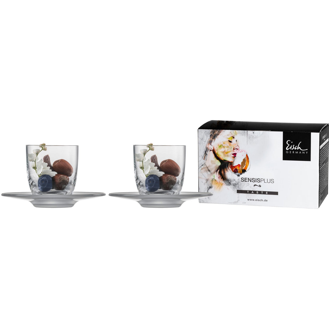 Set 2 Espressobecher 100ml mit satiniertem Teller 109/6 -im Geschenkkarton- SUPERIOR SENSIS PLUS Eis