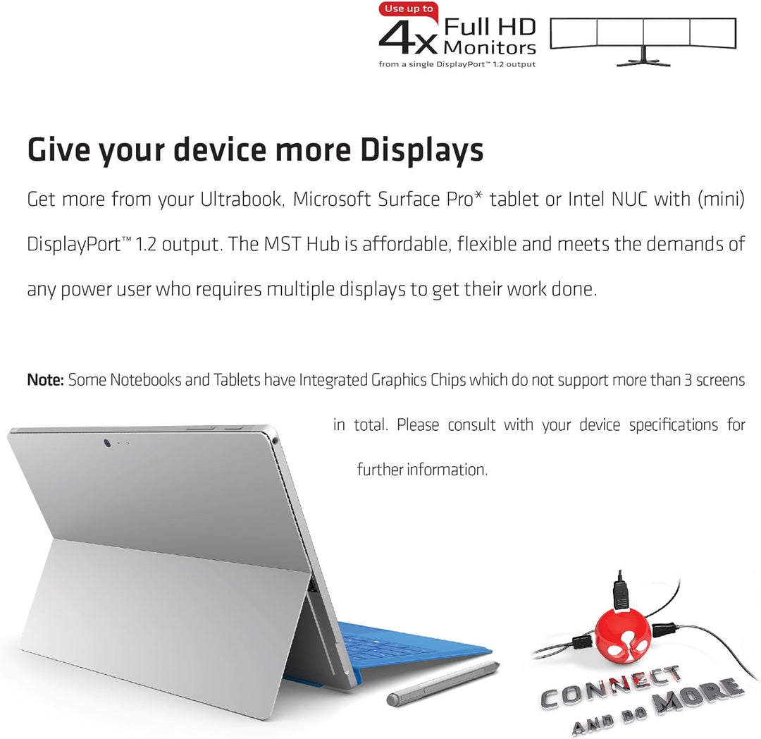 Club 3D csv-6400 Multi Stream Transport (MST) Hub DisplayPort Schwarz, Multi Stream Transport (MST)