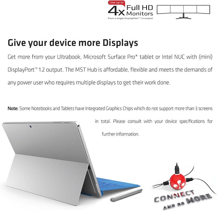 Club 3D csv-6400 Multi Stream Transport (MST) Hub DisplayPort Schwarz, Multi Stream Transport (MST)