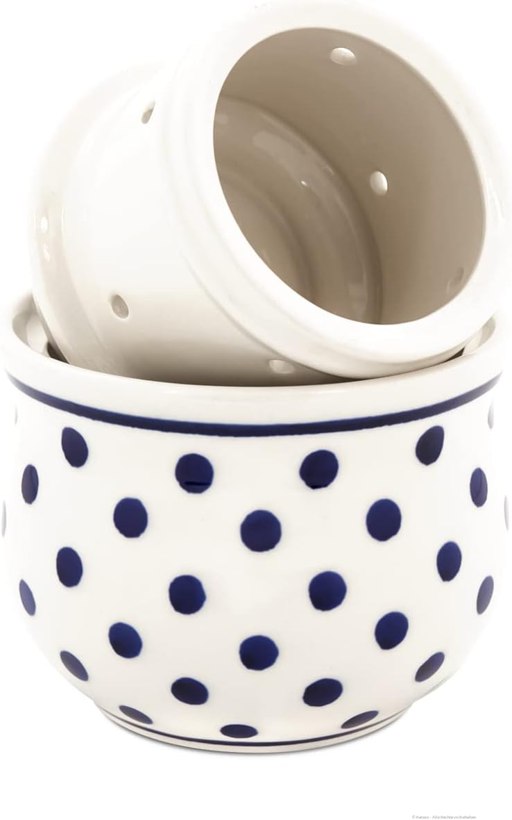 Bunzlauer Butterdose mit Wasserkühlung für 175g, H=10,7 cm, Ø=11,0 cm, V=0,2 Liter, Dekor 37