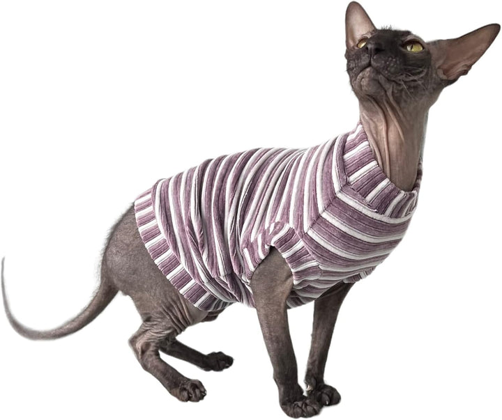 Kotomoda Katzen Kleidung Cord lila Streifen fur Sphynx Katzen (L), L