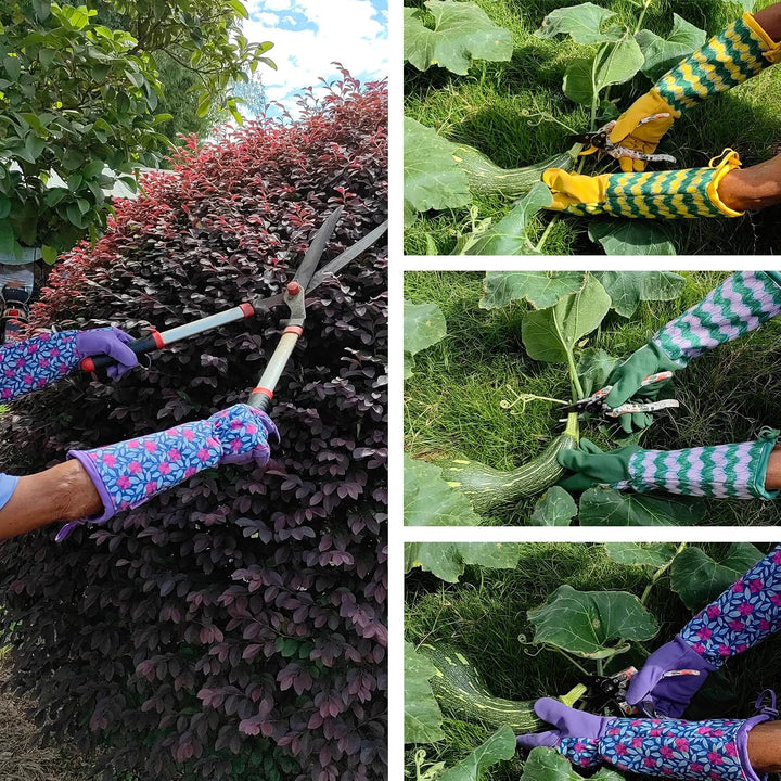 Gartenhandschuhe Lange Gartenhandschuhe für Damen und Herren, Dornenbeständige Gartenhandschuhe, Led