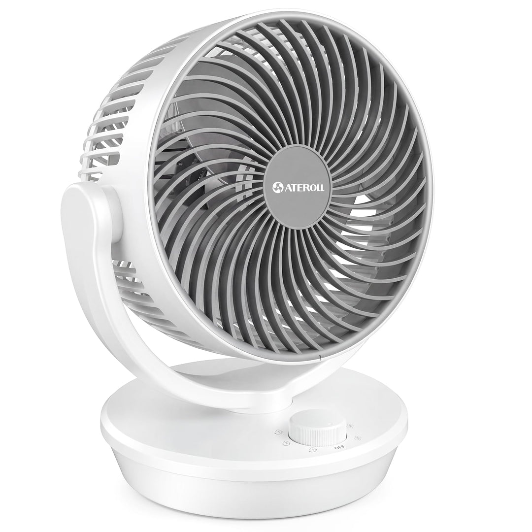 Aeroll Ventilator Leise, Tischventilator, 3D Turbo-Luftzirkulator mit 3 Geschwindigkeitsstufen, 130°