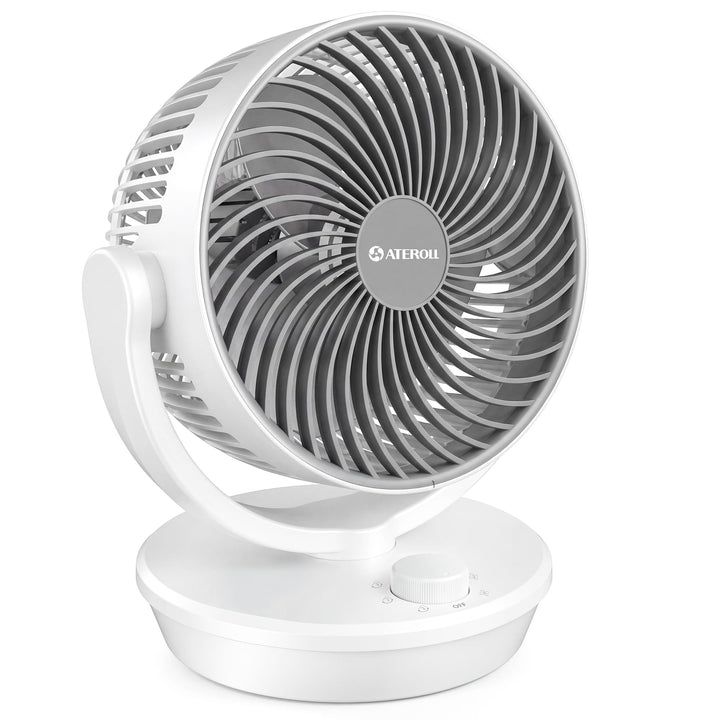Aeroll Ventilator Leise, Tischventilator, 3D Turbo-Luftzirkulator mit 3 Geschwindigkeitsstufen, 130°