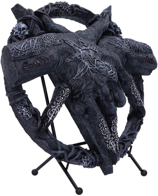 Nemesis Now, Schwarz, Hold of Baphomet, freistehend, 24,5 cm, Harz Einzelbett, Einzelbett