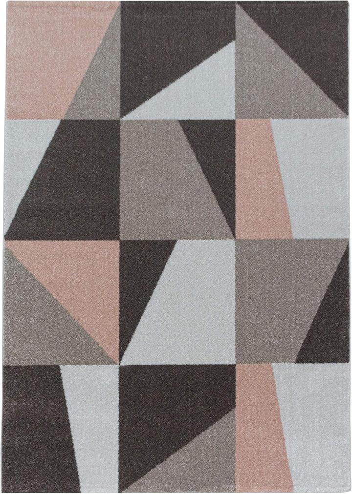 Carpetsale24 Modern Designer Kurzflor Teppich, Geometrische Karo Design, Läufer Teppich, Braun - Bei