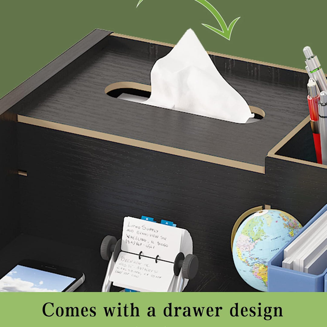 Catekro Schreibtisch Organizer Holz, Briefablage Ablagefächer mit Schublade, Bürozubehör, Ordnungssy