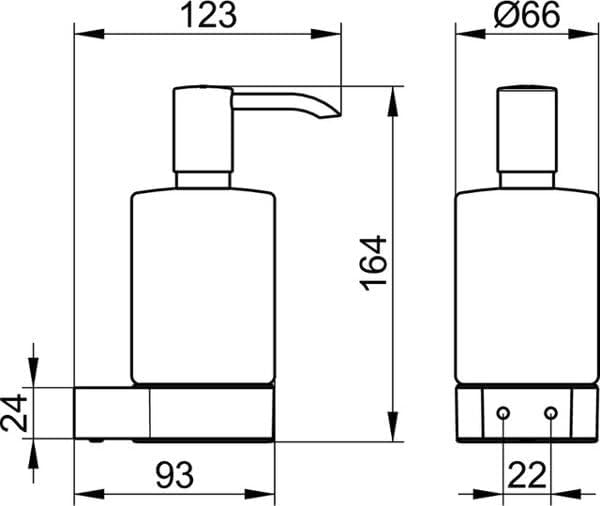 Keuco 14953019000 Plan Lotionsspender mit Pumpe verchromt Wandmodell Echtkristallglas mattiert