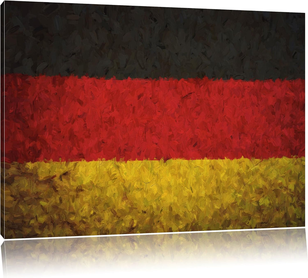 Pixxprint Deutschlandfahne als Leinwandbild/Grösse: 100x70 cm/Wandbild/Kunstdruck/fertig bespannt, 1